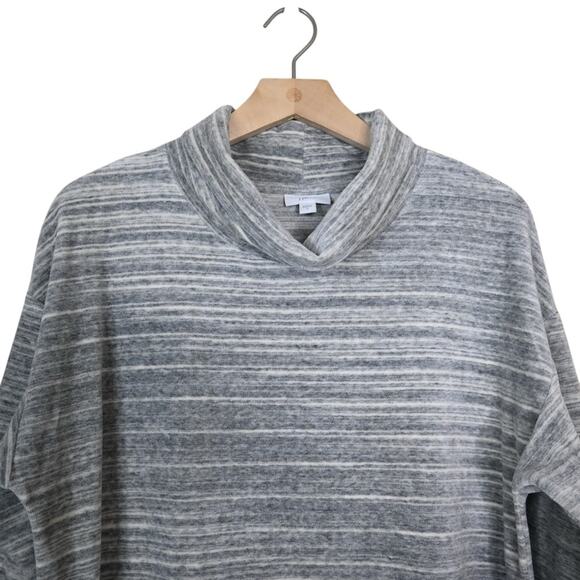 J. Jill Fit Womens S Oversized Grey Cowlneck Velour Top - Picture 3 of 10